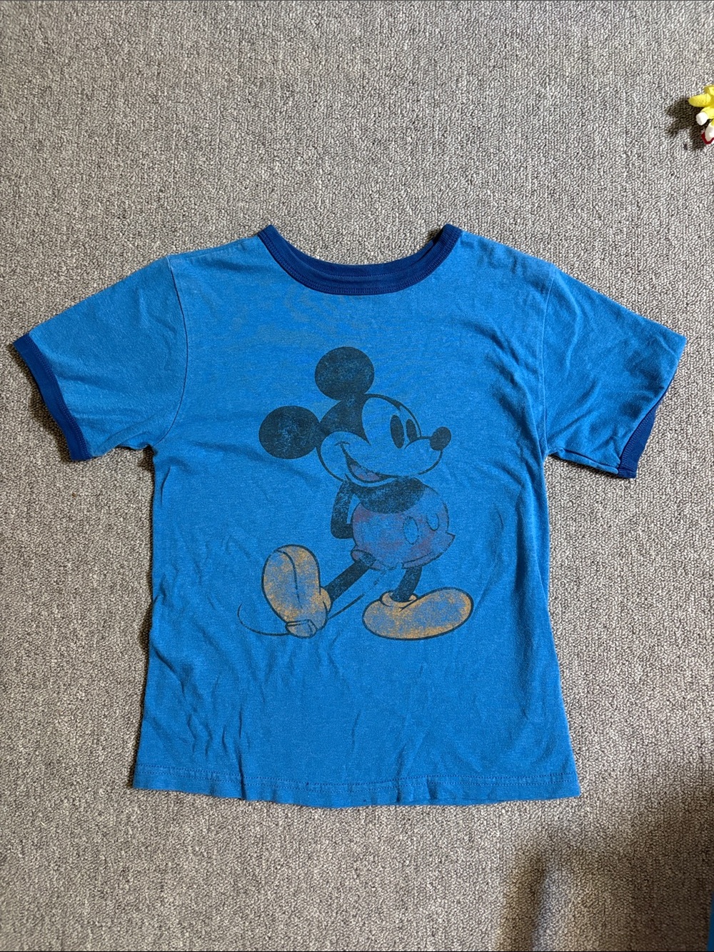 4/$20 Disney Blue Mickey Mouse Graphic Tee with Navy Trim size small (5-6)